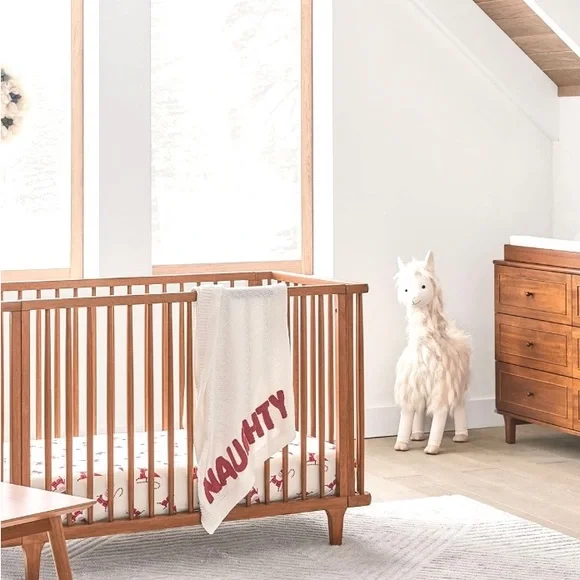 POTTERY BARN HOLIDAY NAUGHTY NICE KIDS BABY BLANKET NEW CONDITION - Picture 4 of 11